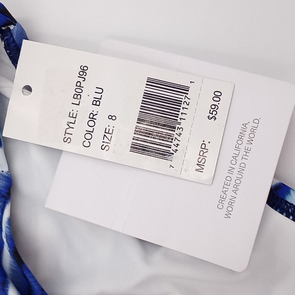 La Blanca Serene Side Shirred Hipster Bikini Bottom Blue - Picture 11 of 13